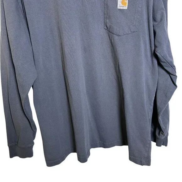 Carhartt Tee Shirt Pullover Men Sz XL Gray Long Sleeve Pocket Casual Workwear - Picture 4 of 9